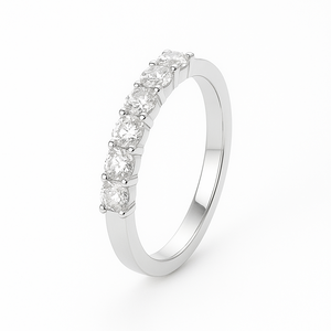 Meia Aliança em Ouro 18k com Diamantes 0,70ct