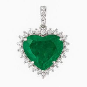Pingente Heart Esmeralda