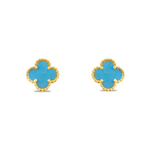 IMPORTADO - Brinco 1 Motivo Turquesa 18K 750