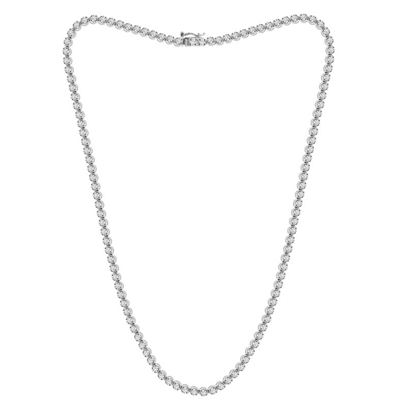 Colar Riviera Inteira Cravação Coroa Diamantes 3.0pts