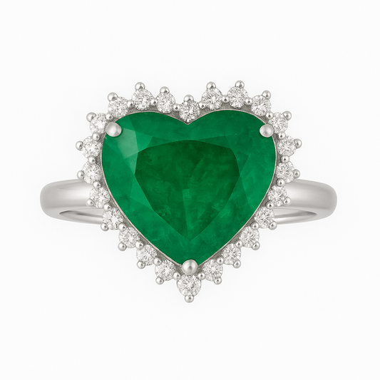 Anel Heart Esmeralda