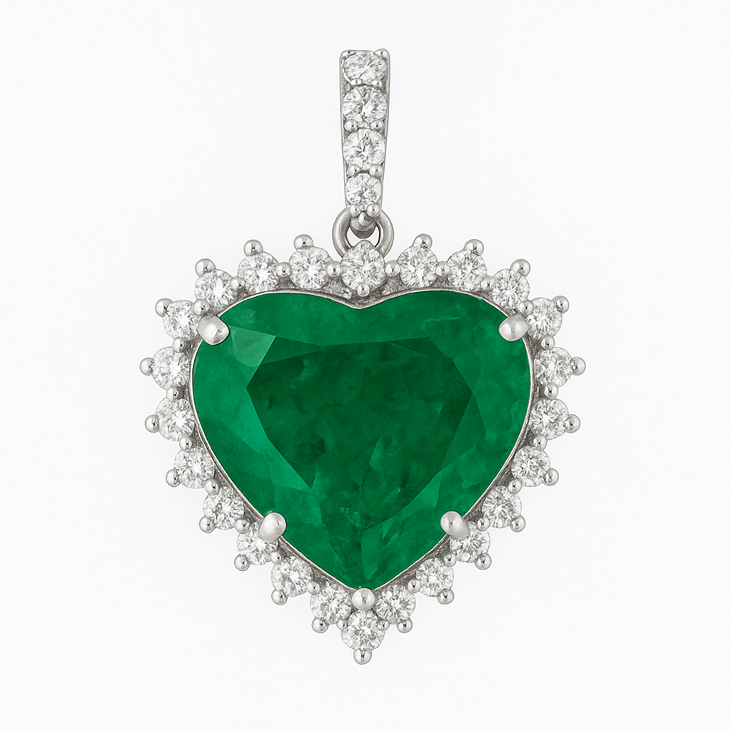 Pingente Heart Esmeralda