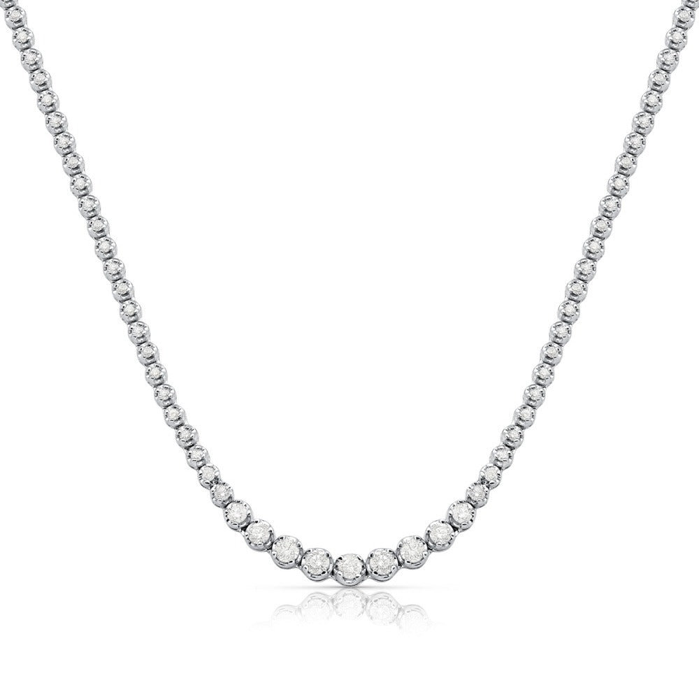 Colar Riviera Inteira Degrade Coroa Diamantes 1.5pts